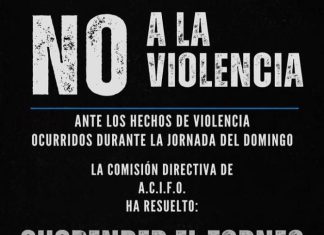 ACIFO suspendió el torneo por hechos de violencia y llamó a una reflexión colectiva