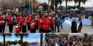 El Día de la Independencia se celebró en Jáuregui con el tradicional desfile patrio